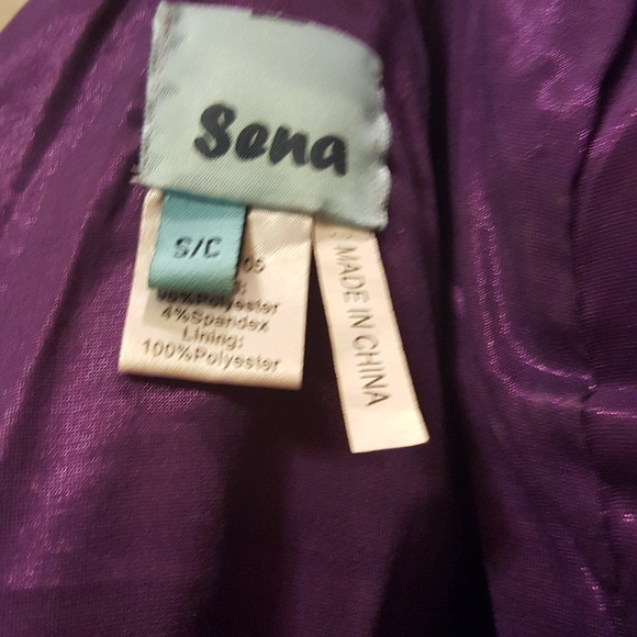 SANA  Prom Purple One Shoulder Ruffle DRESS - Picture 4 of 4